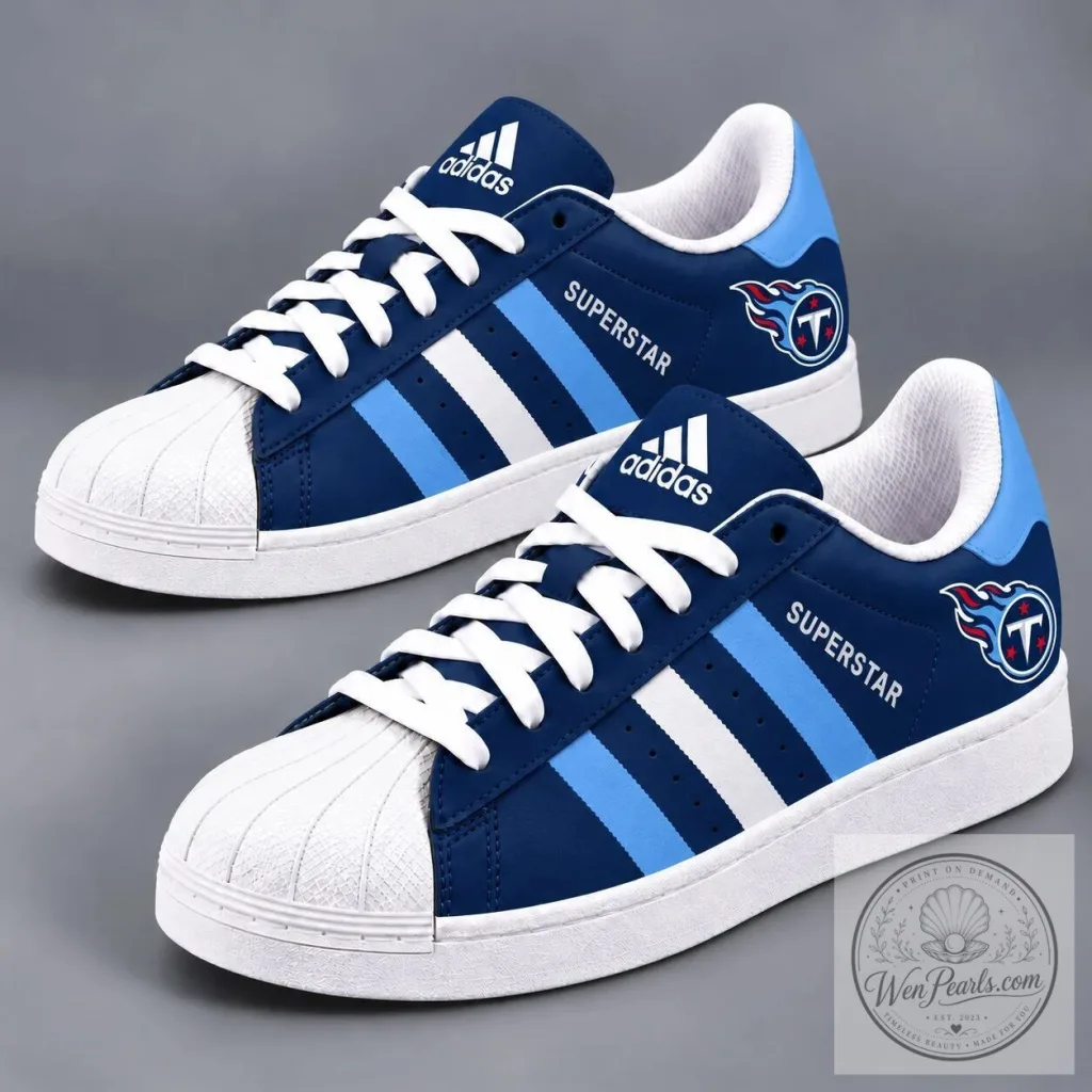 Tennessee Titans NFL Superstar Adidas Style Fan Shoes 8 Tennessee Titans NFL Superstar Adidas Style Fan Shoes