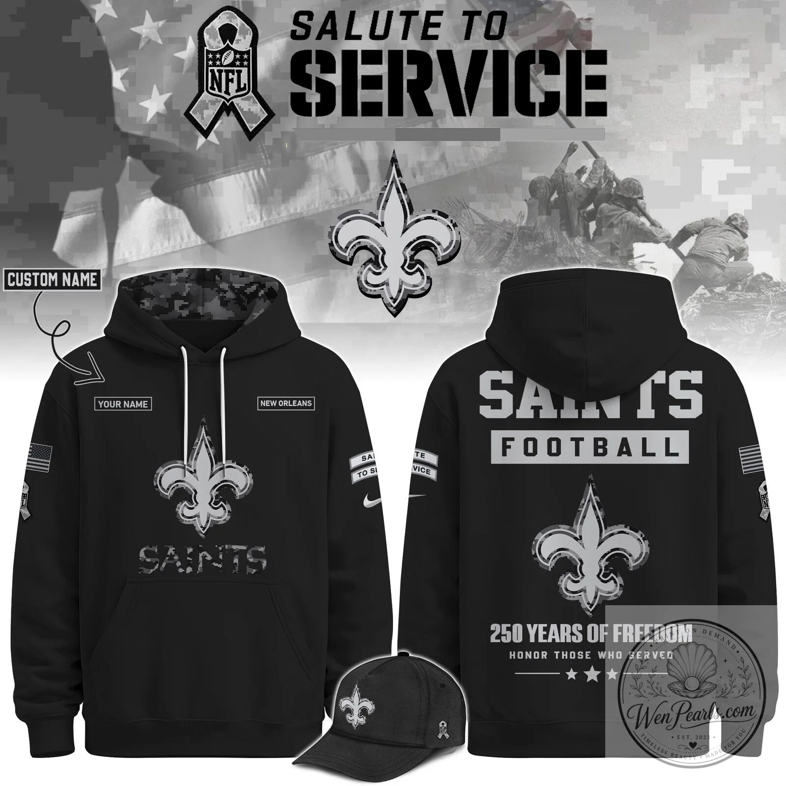 New Orleans Saints Salute To Service Football Hoodie