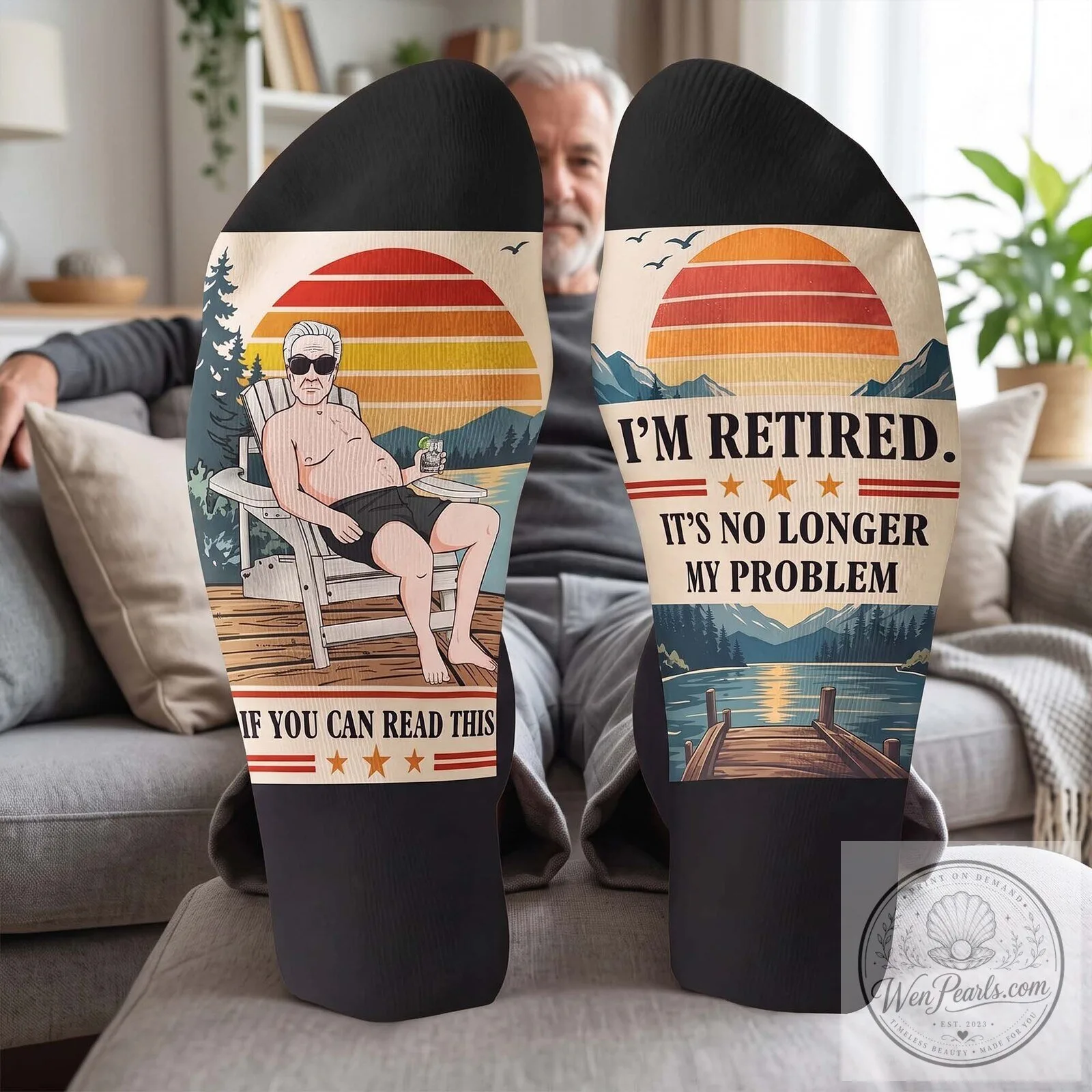 Funny Retirement Humor Personalized Socks for Men and Women, I'm Retired Quote