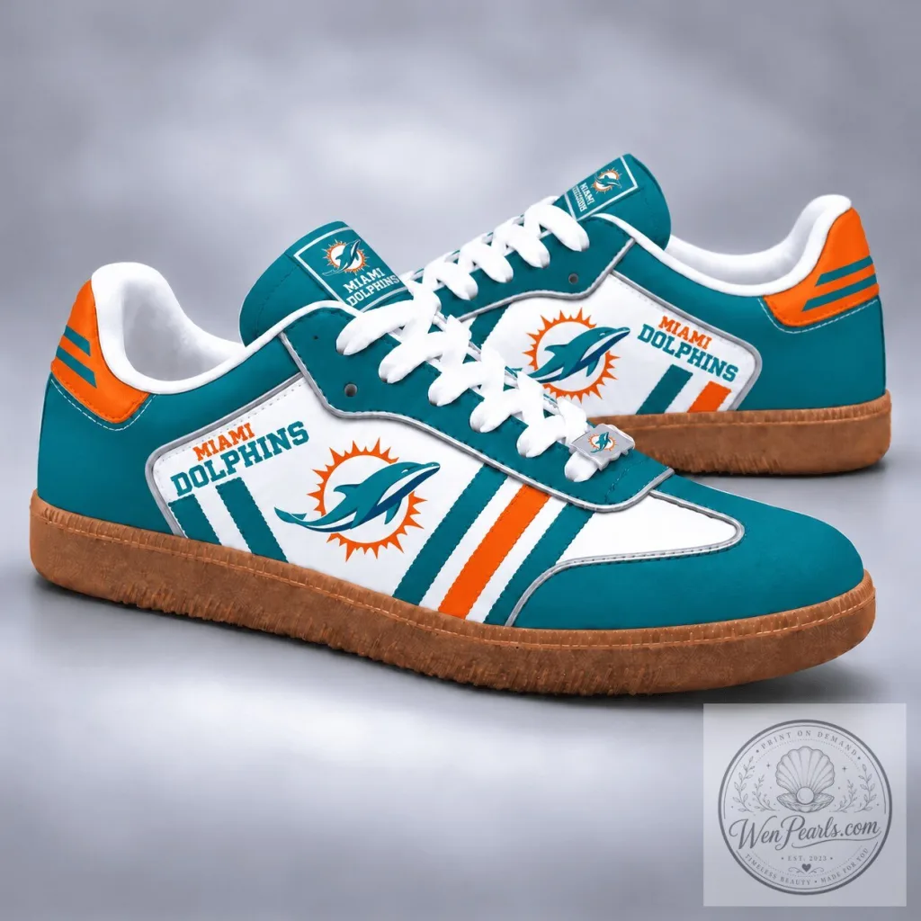 Miami Dolphins National Football League Team Color Retro Samba Shoes Miami Dolphins National Football League Team Color Retro Samba Shoes