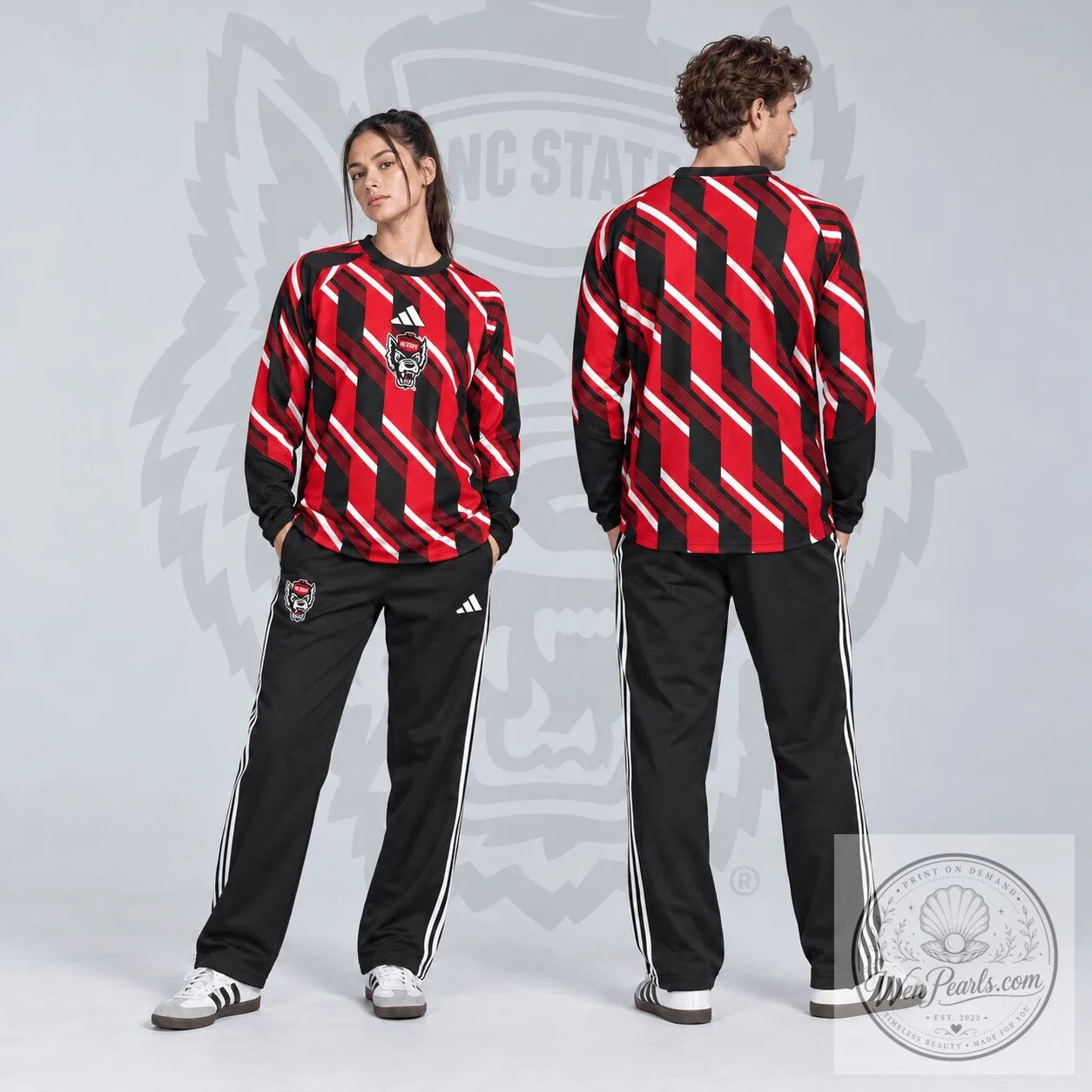North Carolina State Wolfpack Diagonal Stripe Long Sleeve Performance Shirt