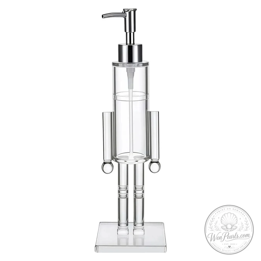 Nutcracker Soldier Clear Glass Liquid Soap Dispenser Pump Bottle 22 Nutcracker Soldier Clear Glass Liquid Soap Dispenser Pump Bottle