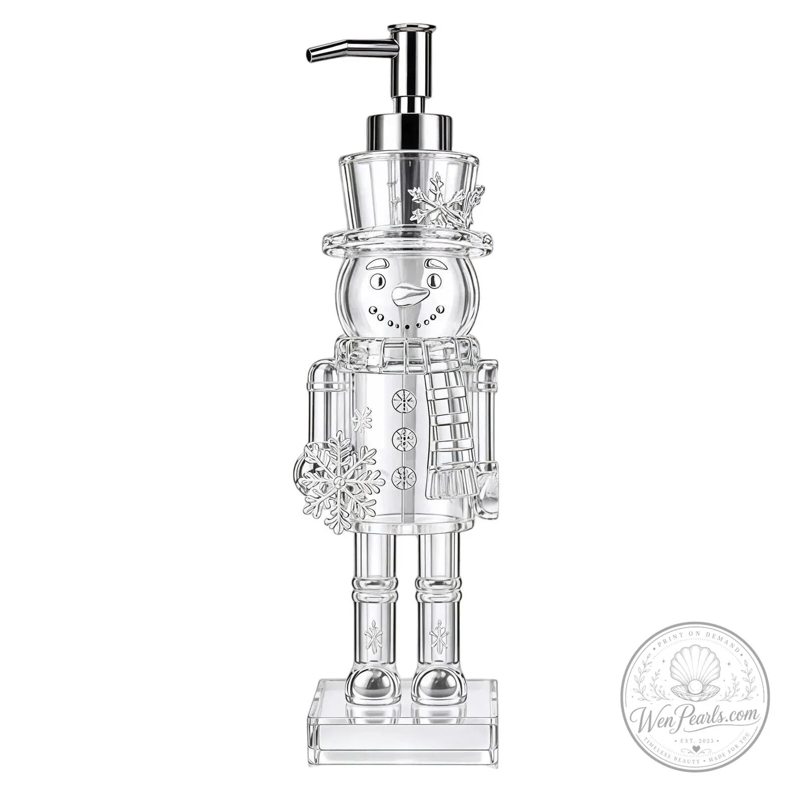 Nutcracker Soldier Clear Glass Liquid Soap Dispenser Pump Bottle 14 Nutcracker Soldier Clear Glass Liquid Soap Dispenser Pump Bottle