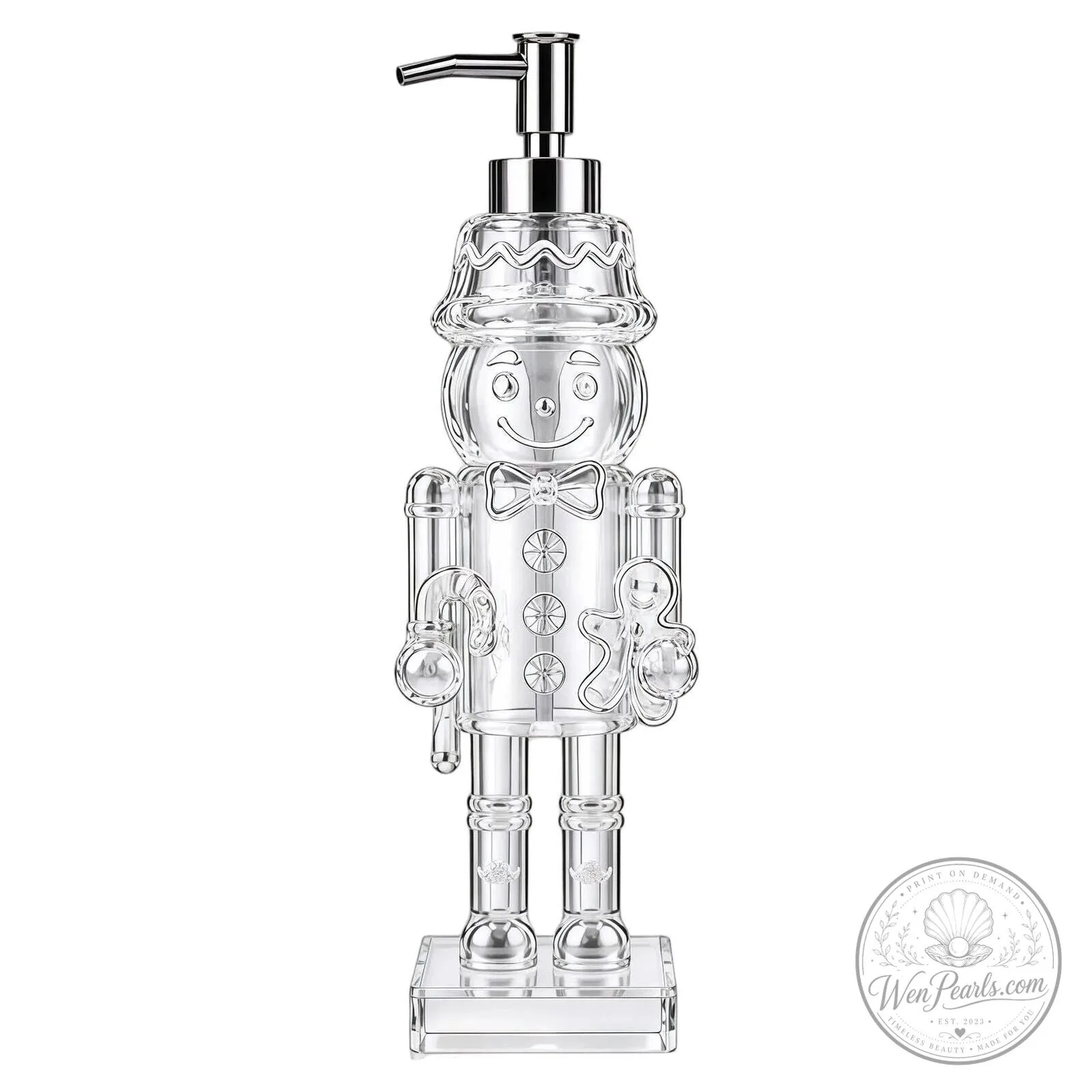 Nutcracker Soldier Clear Glass Liquid Soap Dispenser Pump Bottle 15 Nutcracker Soldier Clear Glass Liquid Soap Dispenser Pump Bottle