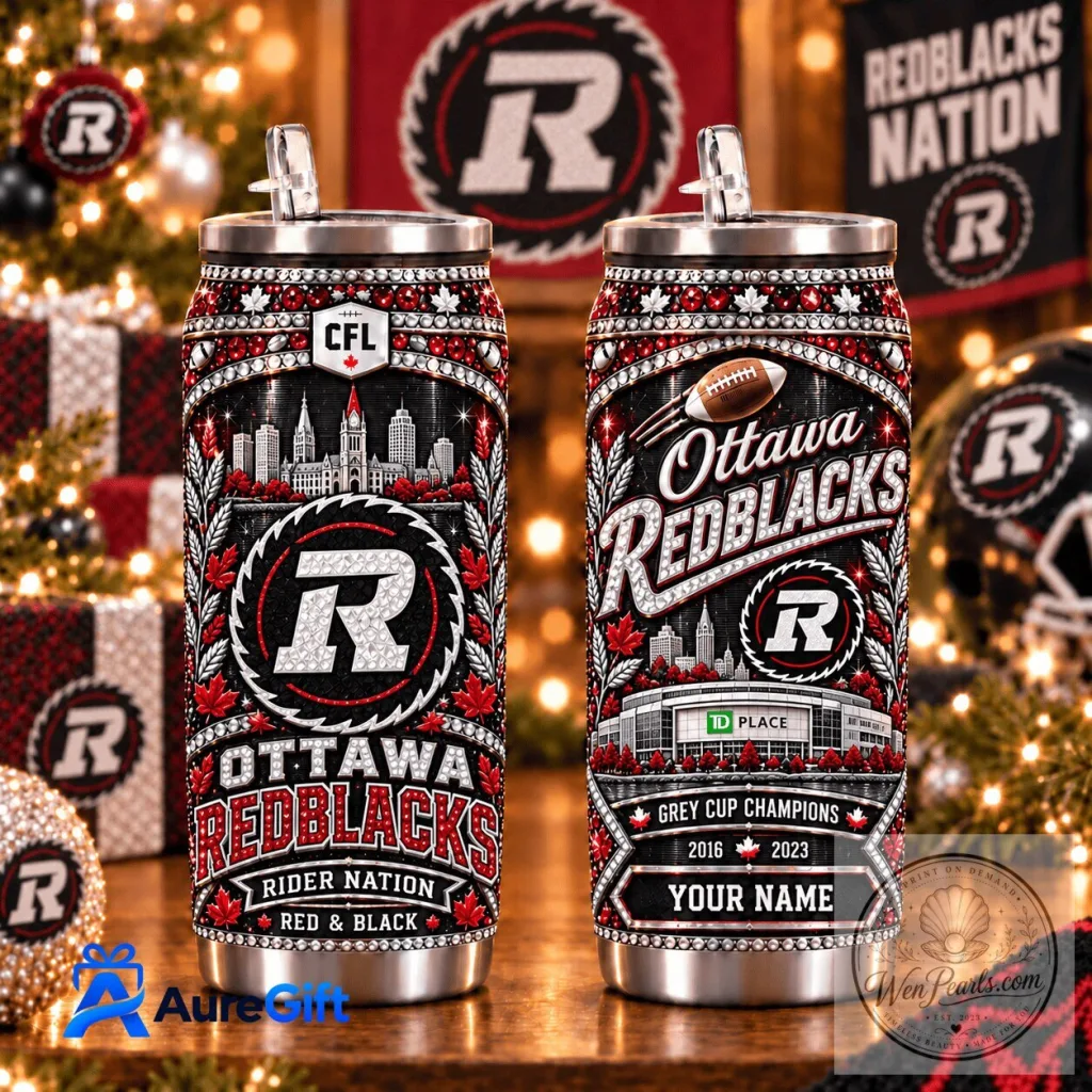 Ottawa Redblacks CFL Football Christmas Personalized Can Tumbler Ottawa Redblacks CFL Football Christmas Personalized Can Tumbler