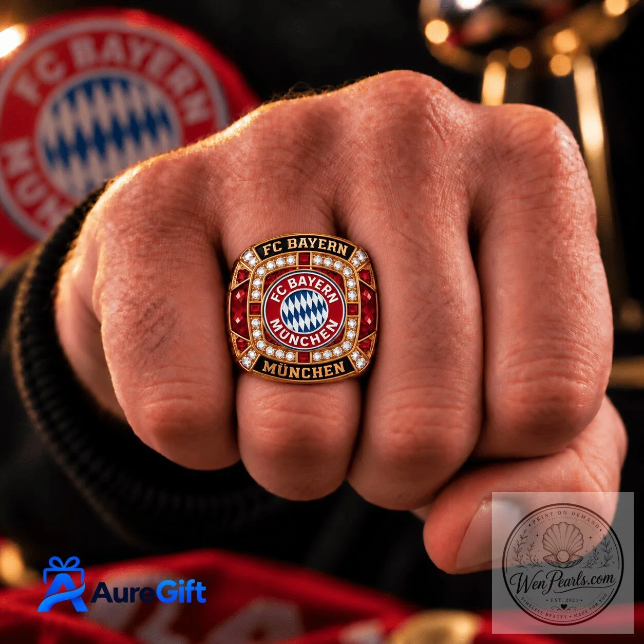 Bayern Munich Bundesliga Matchday Personalized Name Fan Ring