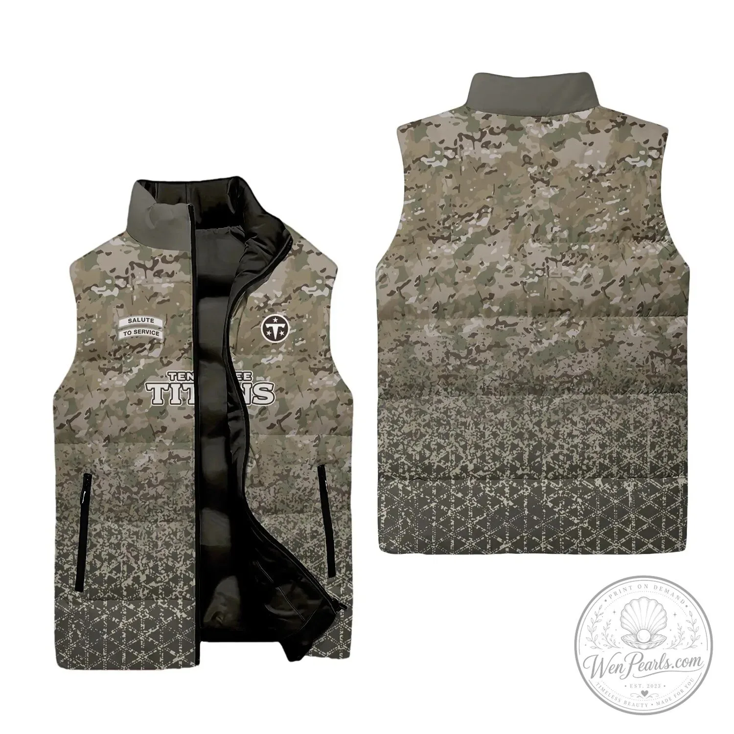 Tennessee Titans Salute To Service Camouflage Puffer Vest