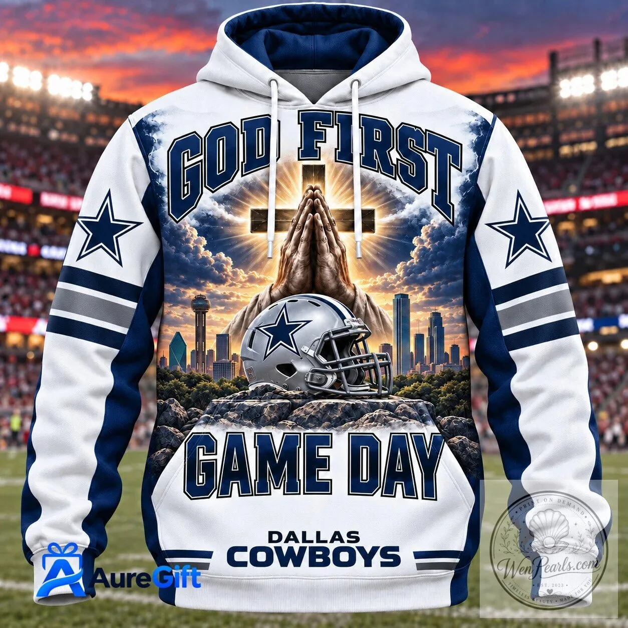 Dallas Cowboys God First Game Day Football Fan Hoodie