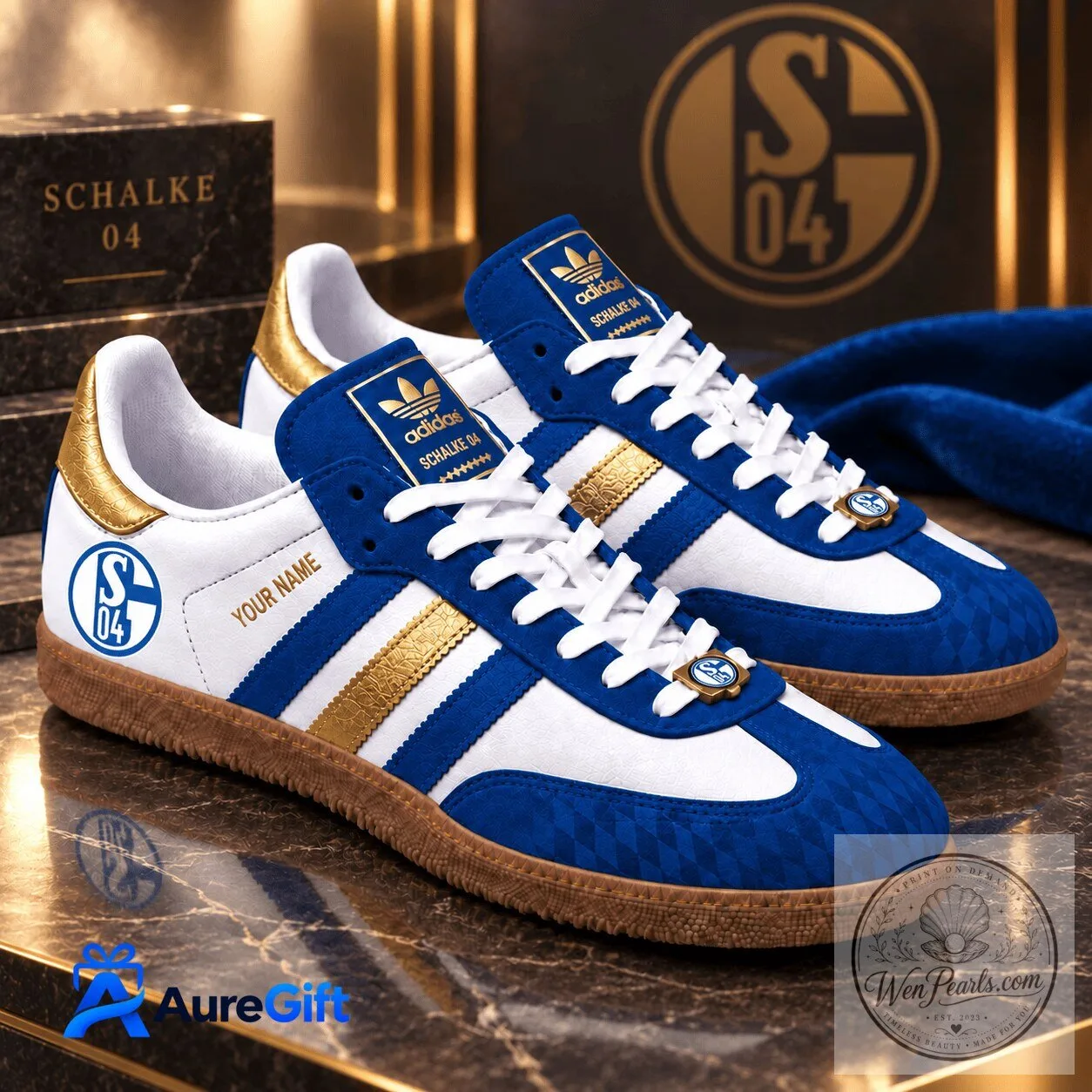 Schalke 04 Bundesliga Personalized Name Samba Shoes