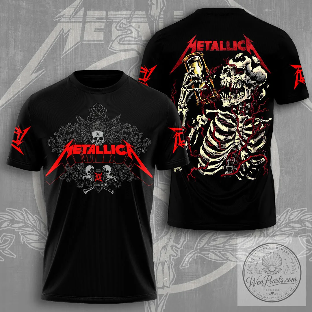 Metallica Band Logo Skull Graphic Black T-Shirt