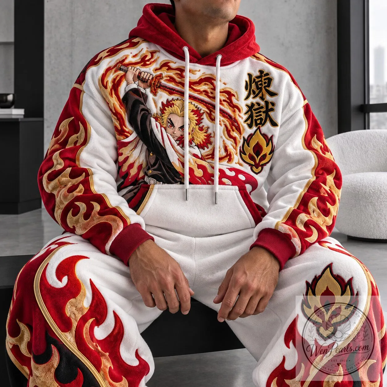 Demon Slayer Rengoku Kyojuro Flame Hashira Hoodie