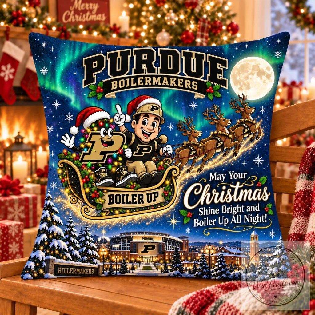 Purdue Boilermakers Magical Christmas Night Flight Decorative Pillow Purdue Boilermakers Magical Christmas Night Flight Decorative Pillow