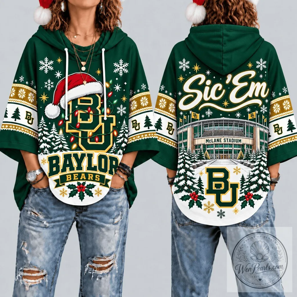 Baylor Bears Christmas McLane Stadium Sic 'Em Ugly Sweater Style Hoodie Baylor Bears Christmas McLane Stadium Sic 'Em Ugly Sweater Style Hoodie