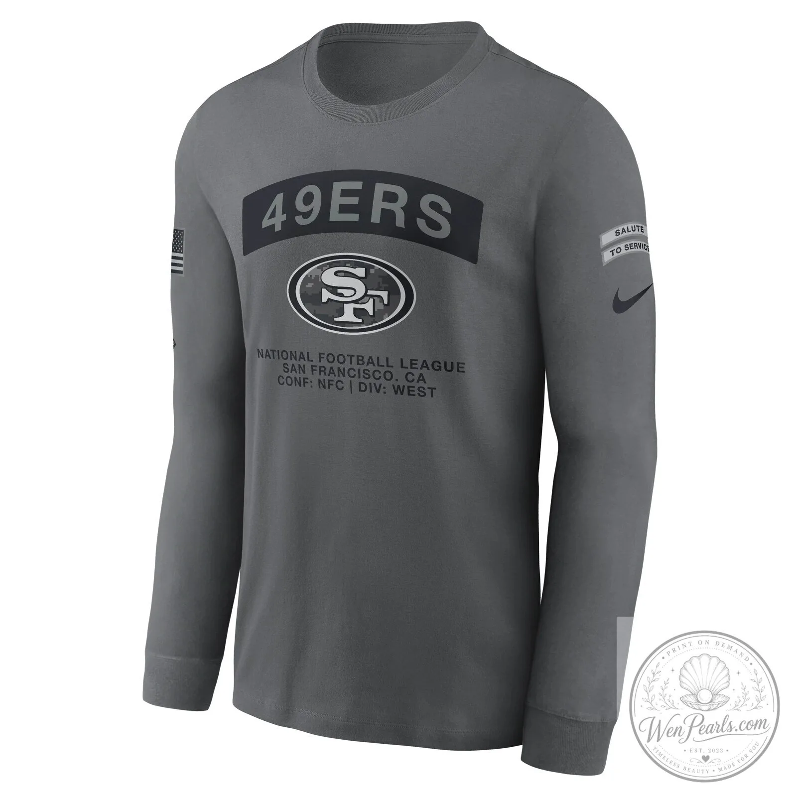 San Francisco 49ers NFL Salute To Service Long Sleeve T-Shirt 8 San Francisco 49ers NFL Salute To Service Long Sleeve T-Shirt