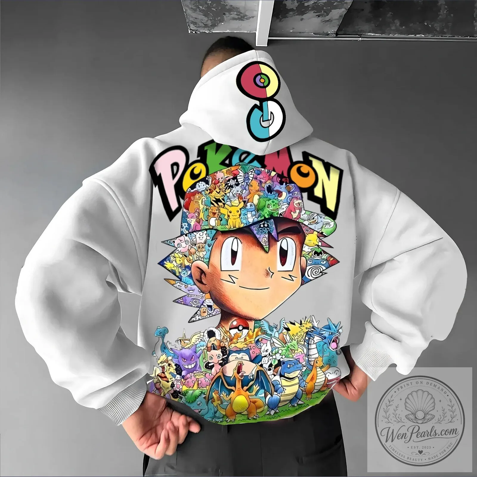 Pokemon Ash Ketchum Pikachu and Friends Cartoon Graphic Hoodie