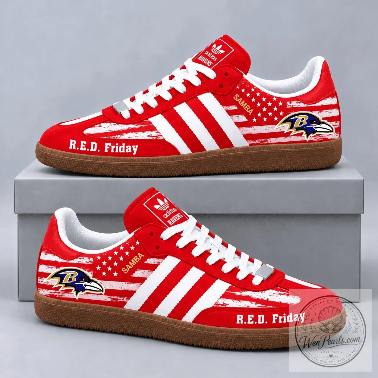 American Flag Military Tribute Shoes – Baltimore Ravens R.E.D. Friday Edition 2 American Flag Military Tribute Shoes – Baltimore Ravens R.E.D. Friday Edition