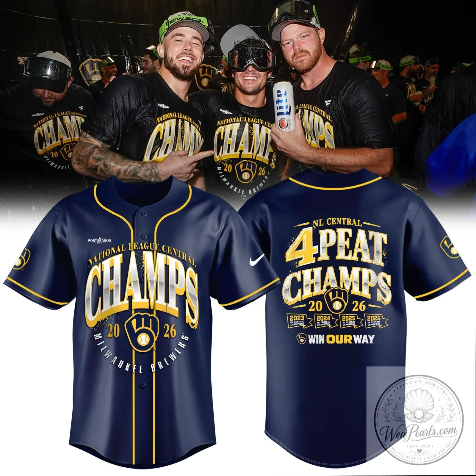 2026 Champions Jersey for Milwaukee Brewers of the National League Central Division 1 2026 Champions Jersey for Milwaukee Brewers of the National League Central Division
