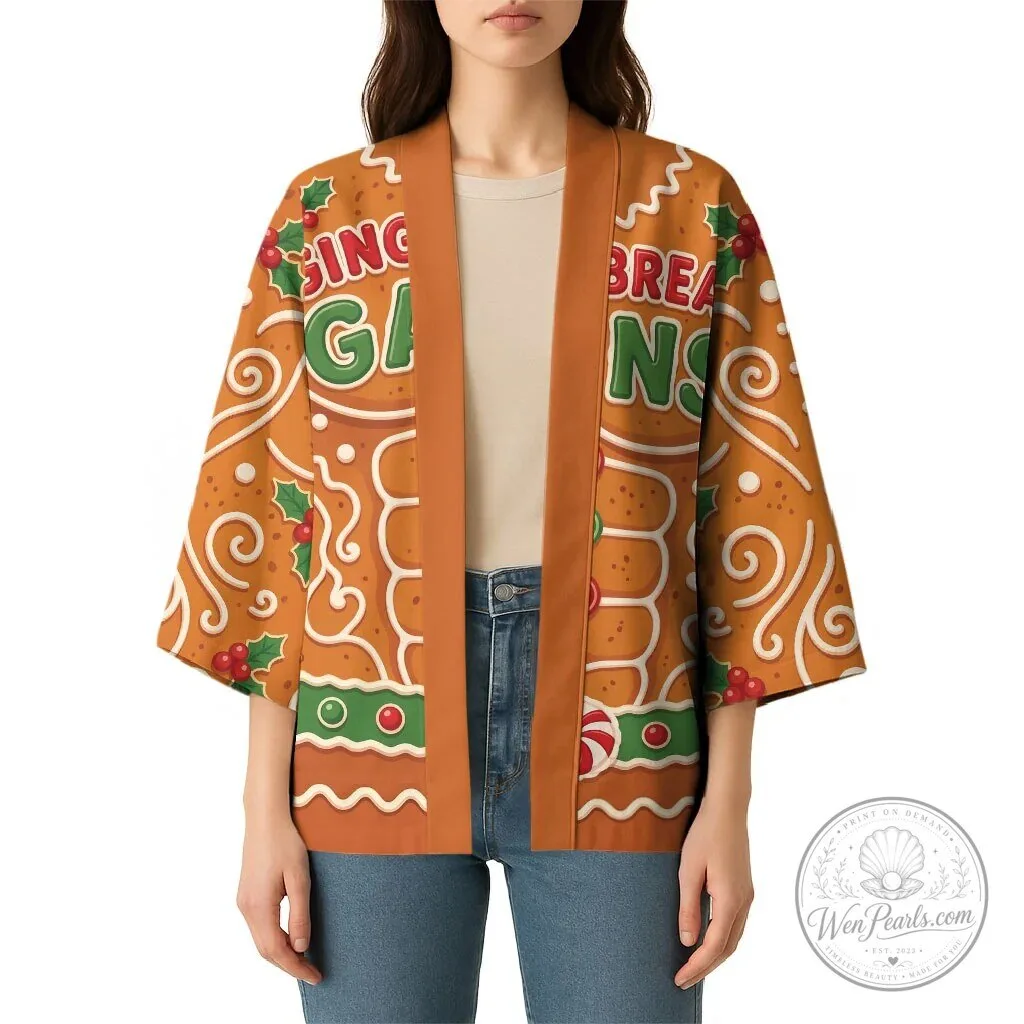 Funny Christmas Gingerbread Man Gingerbread Gains Bodybuilder Kimono Cardigan 14 Funny Christmas Gingerbread Man Gingerbread Gains Bodybuilder Kimono Cardigan