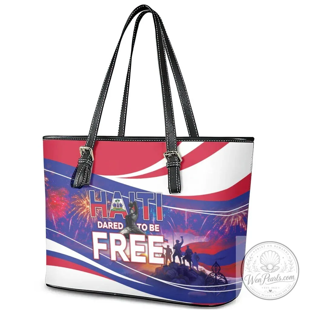 Haiti Independence Day Dared To Be Free Leather Tote Bag 10 Haiti Independence Day Dared To Be Free Leather Tote Bag