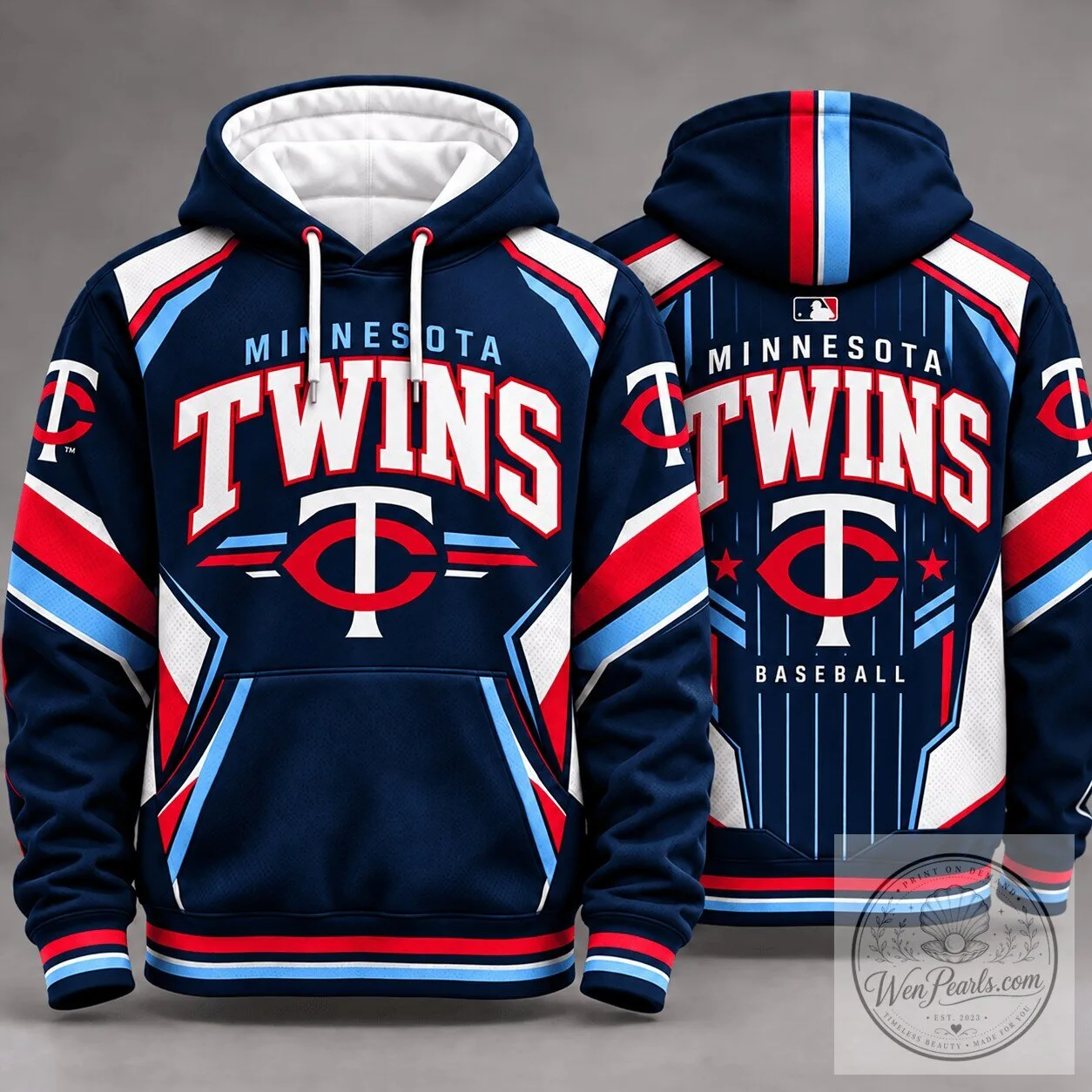 Minnesota Twins MLB Baseball Team Logo Navy Blue Fan Hoodie