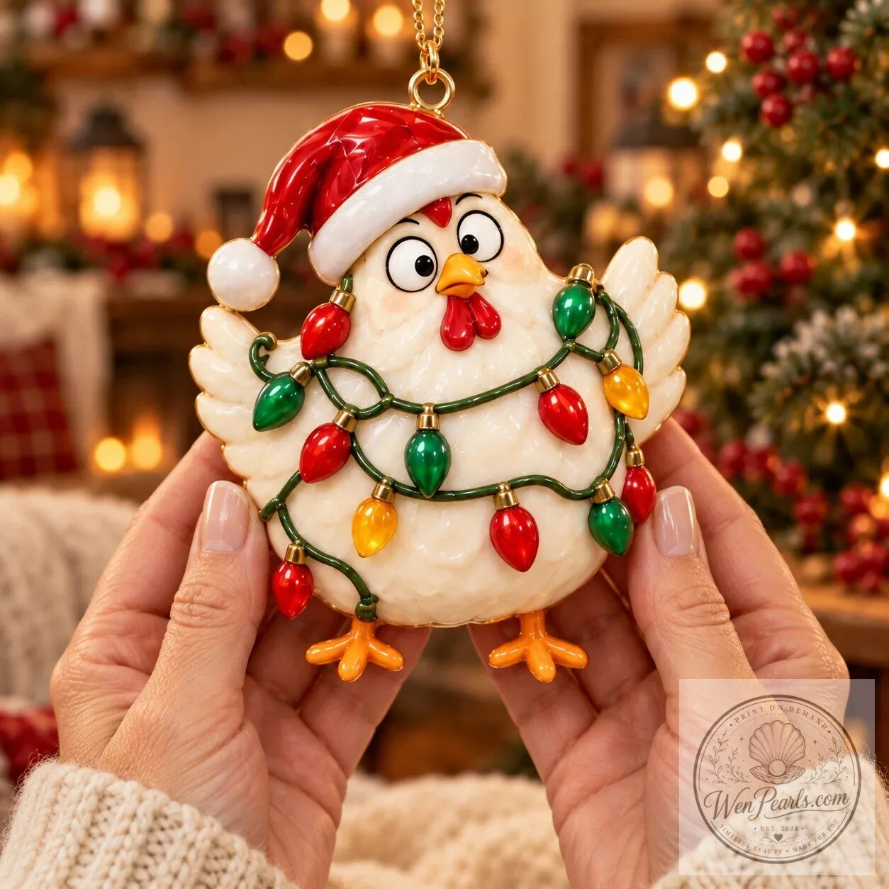 Christmas Chicken Holiday Ornaments Set of Six Festive Farmhouse Keepsakes 18 Christmas Chicken Holiday Ornaments Set of Six Festive Farmhouse Keepsakes