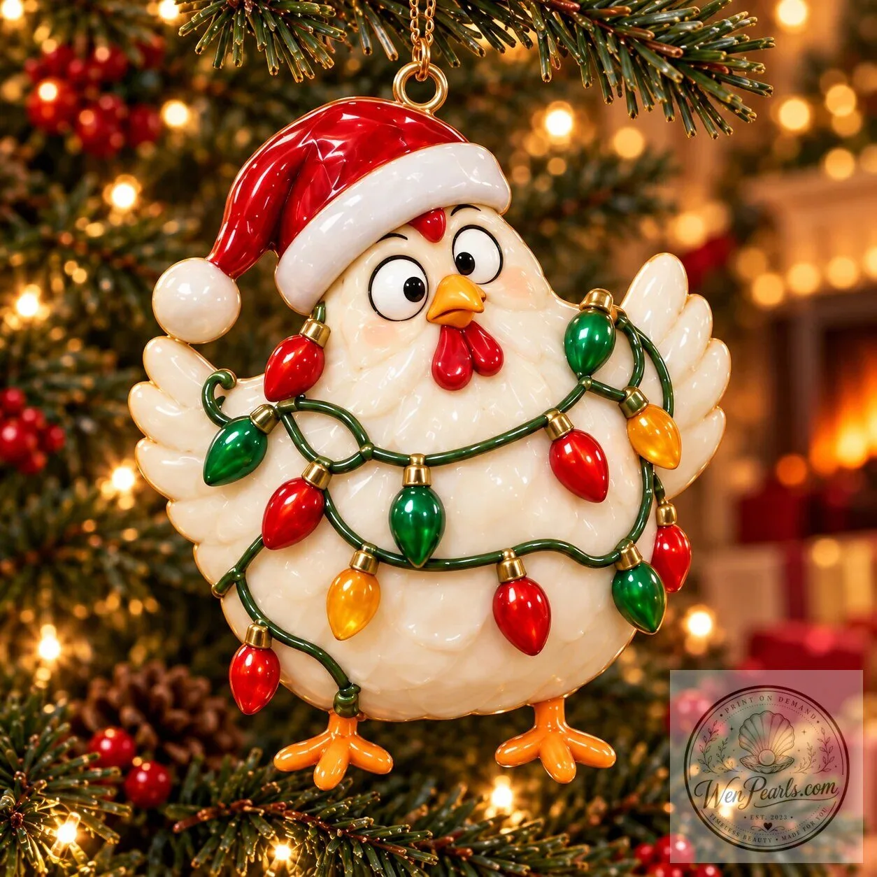 Christmas Chicken Holiday Ornaments Set of Six Festive Farmhouse Keepsakes 19 Christmas Chicken Holiday Ornaments Set of Six Festive Farmhouse Keepsakes