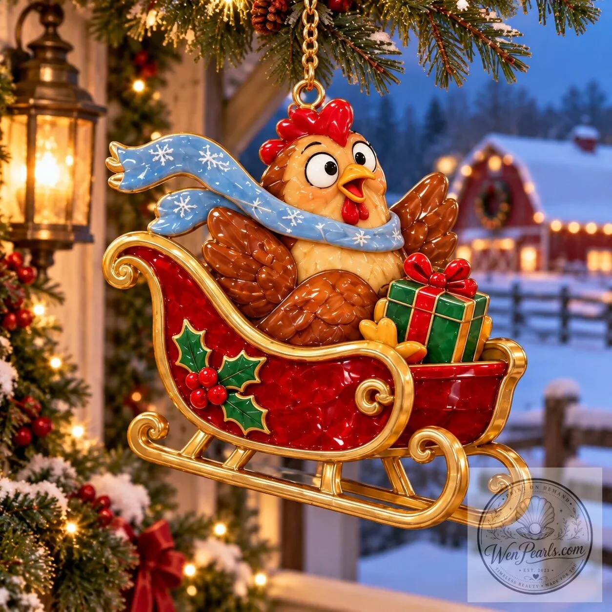 Christmas Chicken Holiday Ornaments Set of Six Festive Farmhouse Keepsakes 22 Christmas Chicken Holiday Ornaments Set of Six Festive Farmhouse Keepsakes