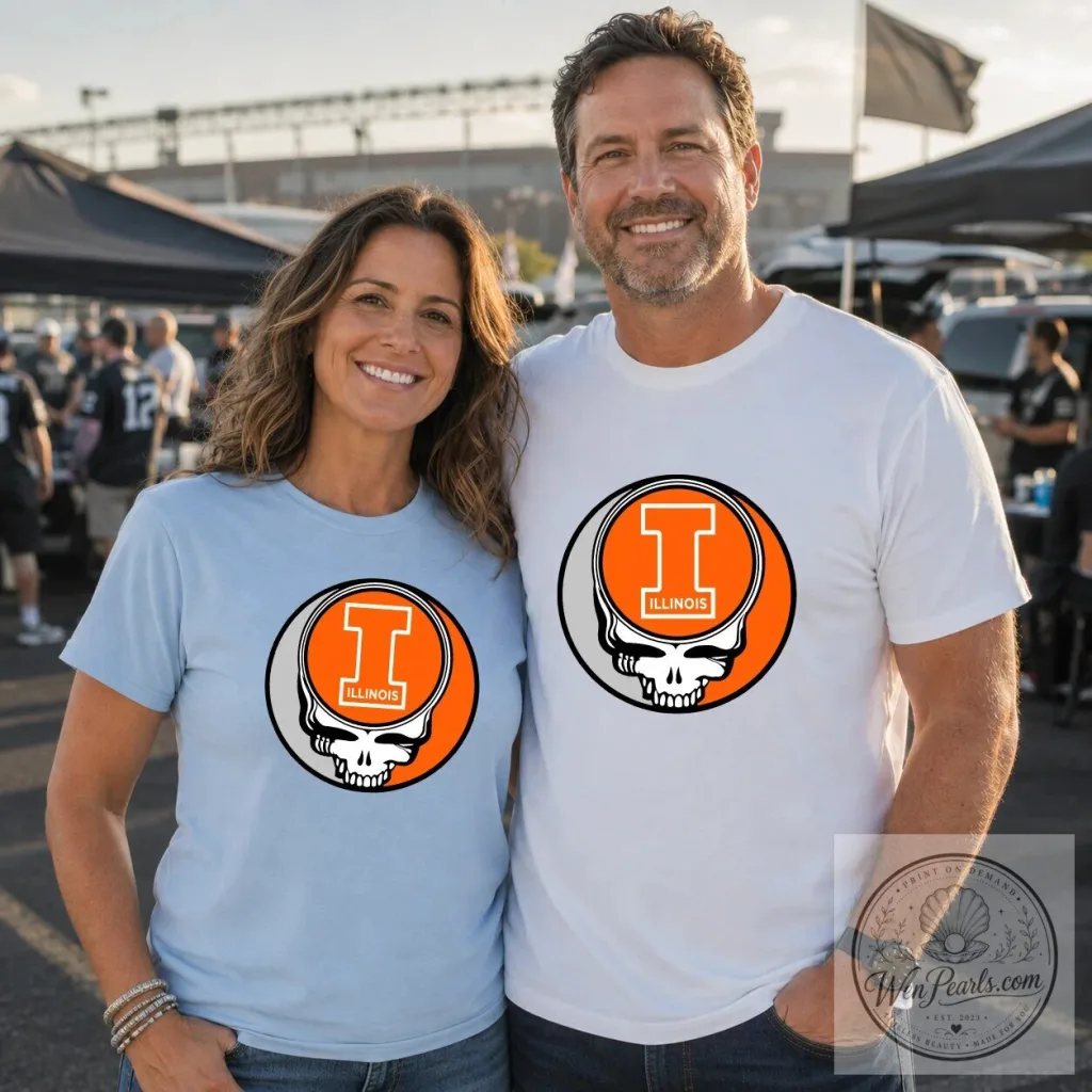 University of Illinois Fighting Illini Grateful Dead Skull Logo T-Shirt 25 University of Illinois Fighting Illini Grateful Dead Skull Logo T-Shirt