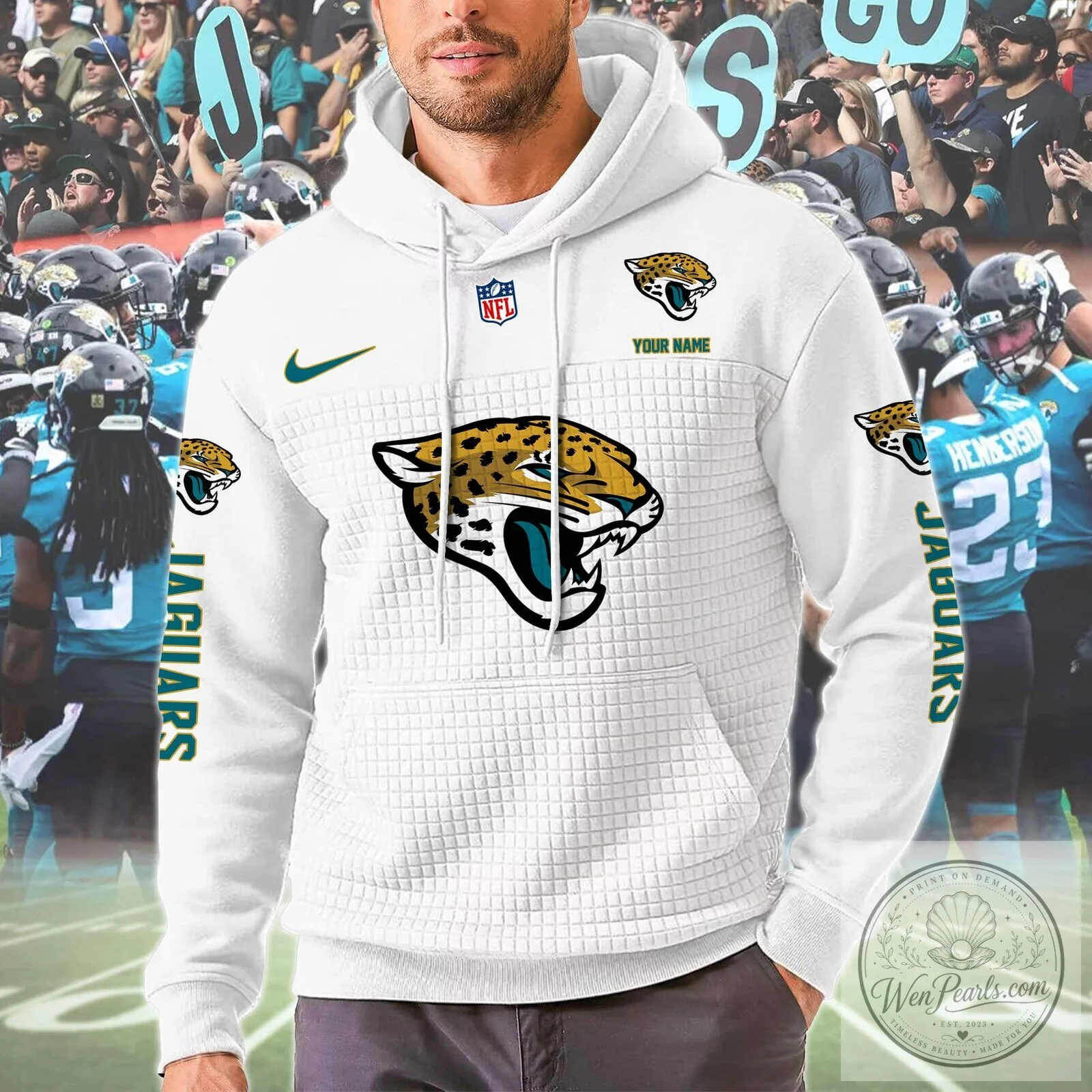 Jacksonville Jaguars NFL Football Team Gold Teal Color Block Pullover Hoodie 11 Jacksonville Jaguars NFL Football Team Gold Teal Color Block Pullover Hoodie