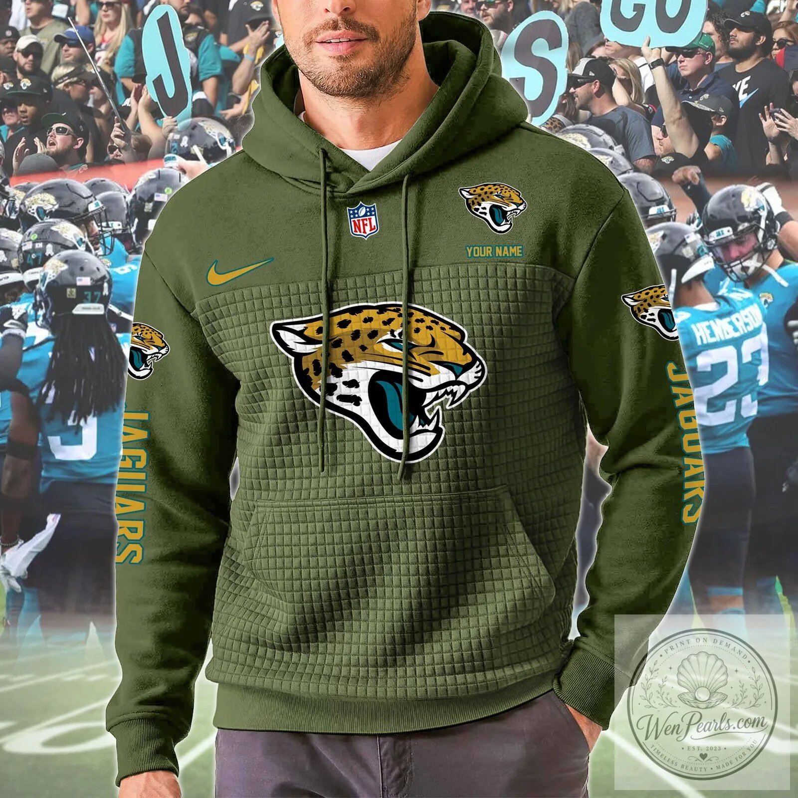 Jacksonville Jaguars NFL Football Team Gold Teal Color Block Pullover Hoodie 15 Jacksonville Jaguars NFL Football Team Gold Teal Color Block Pullover Hoodie