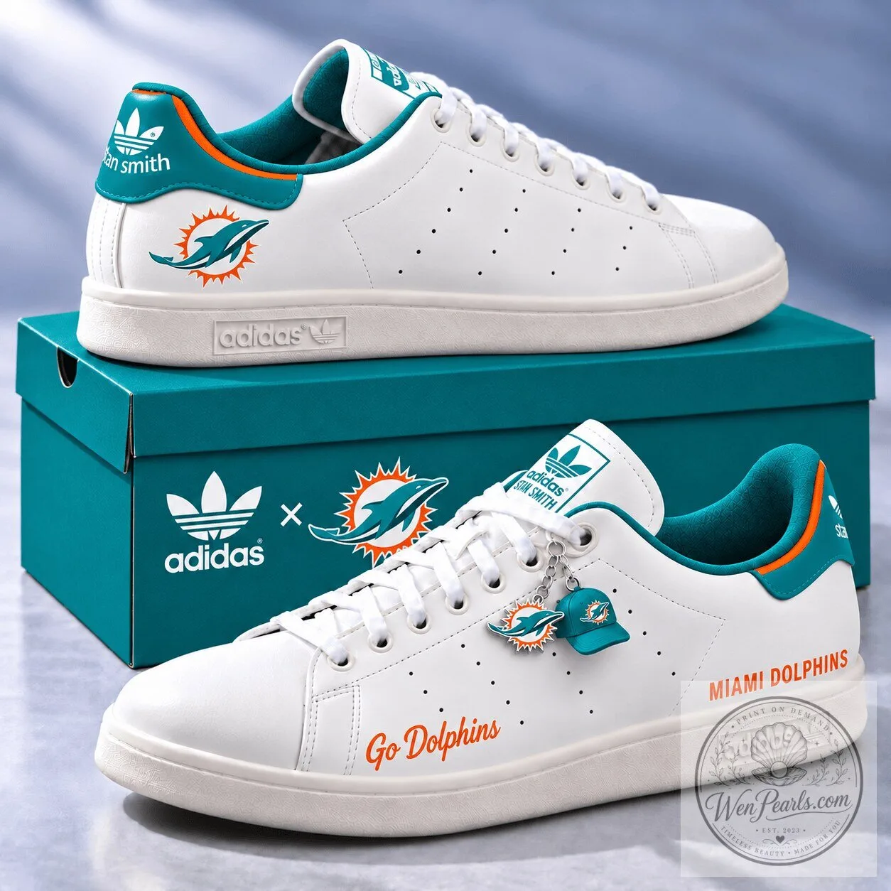 Miami Dolphins Adidas Stan Smith Low Top Sneakers