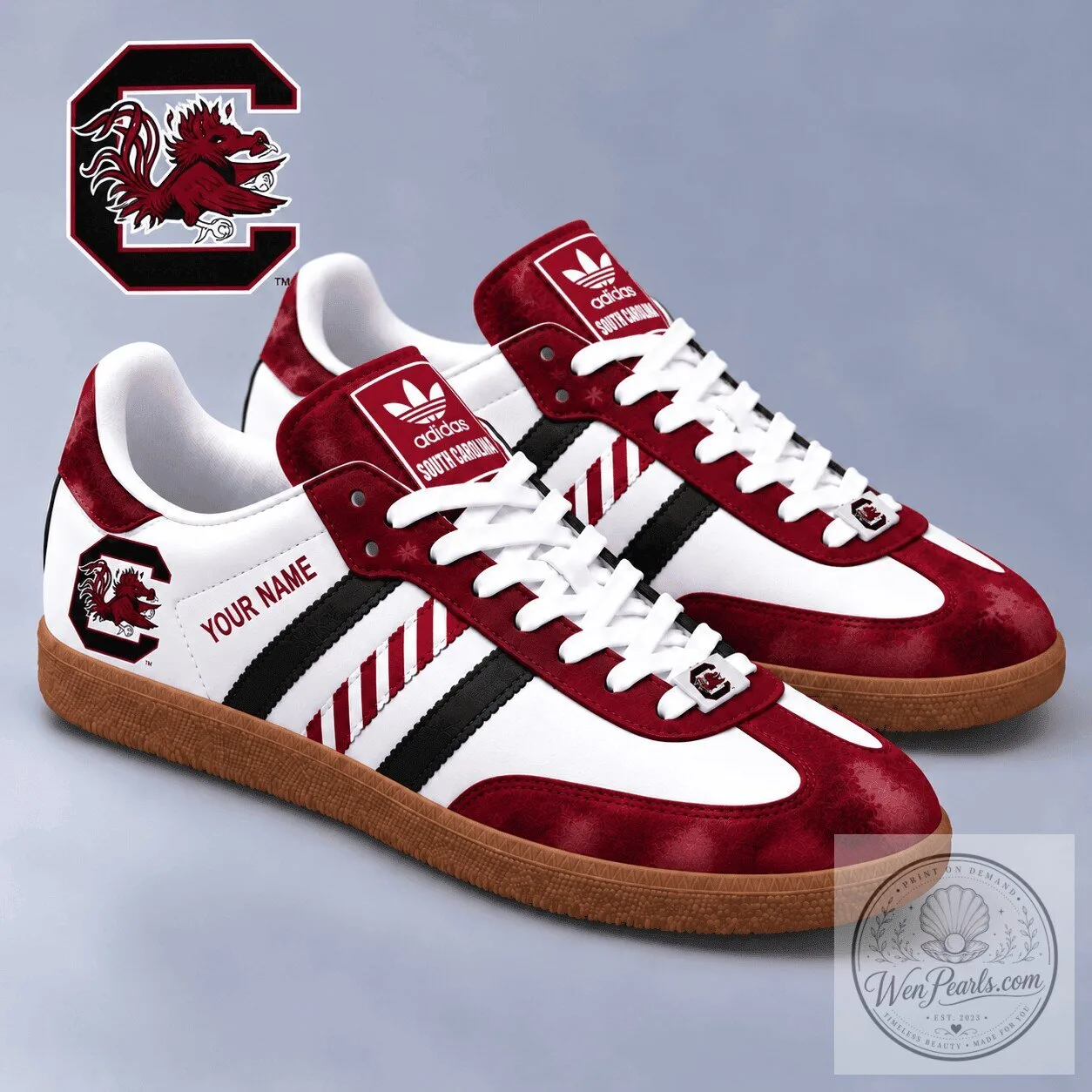 South Carolina Gamecocks Custom Name Ruby Prestige Samba Shoes