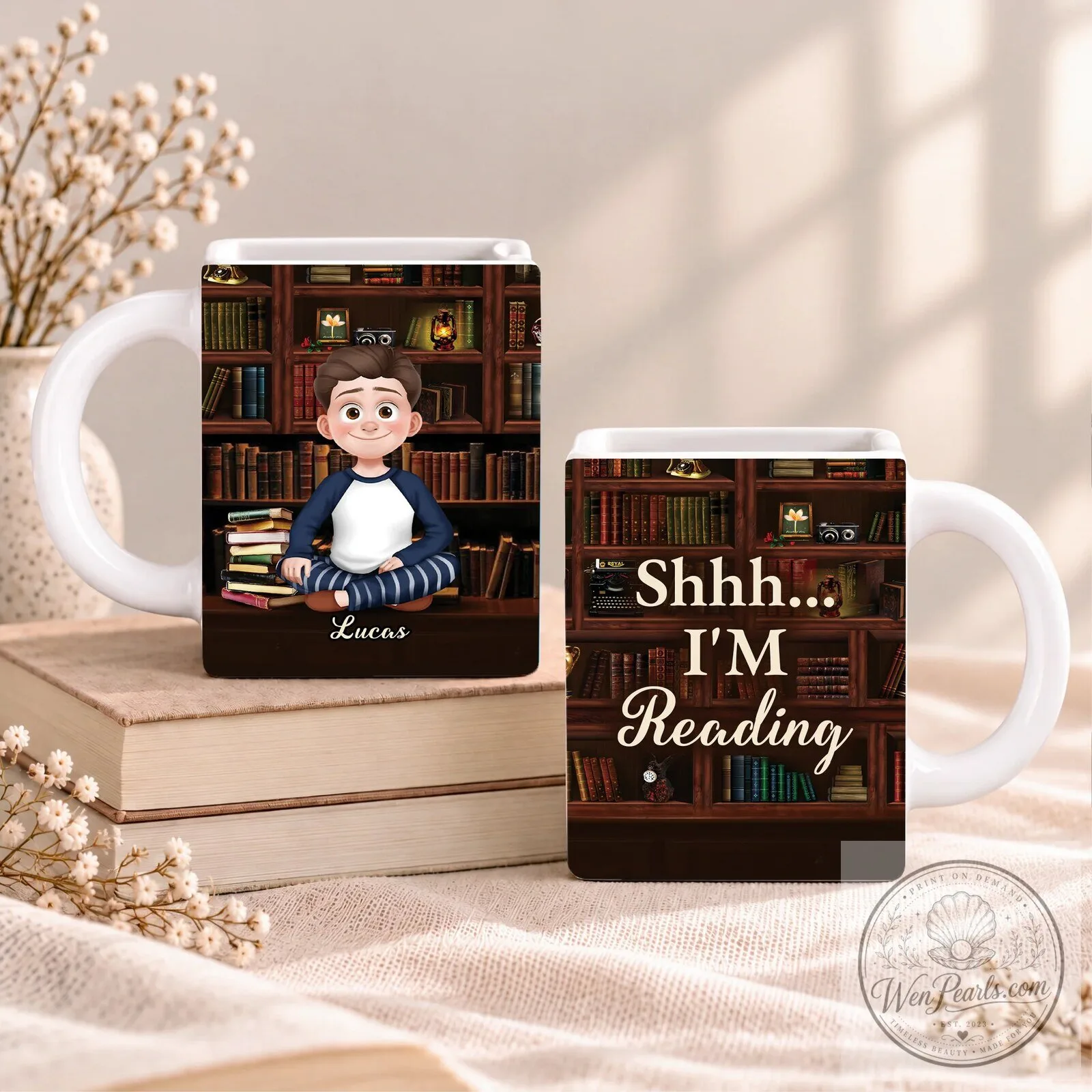 Personalized Just a Girl Who Loves Books Mug, Custom Book Lover Gift 11 Personalized Just a Girl Who Loves Books Mug, Custom Book Lover Gift