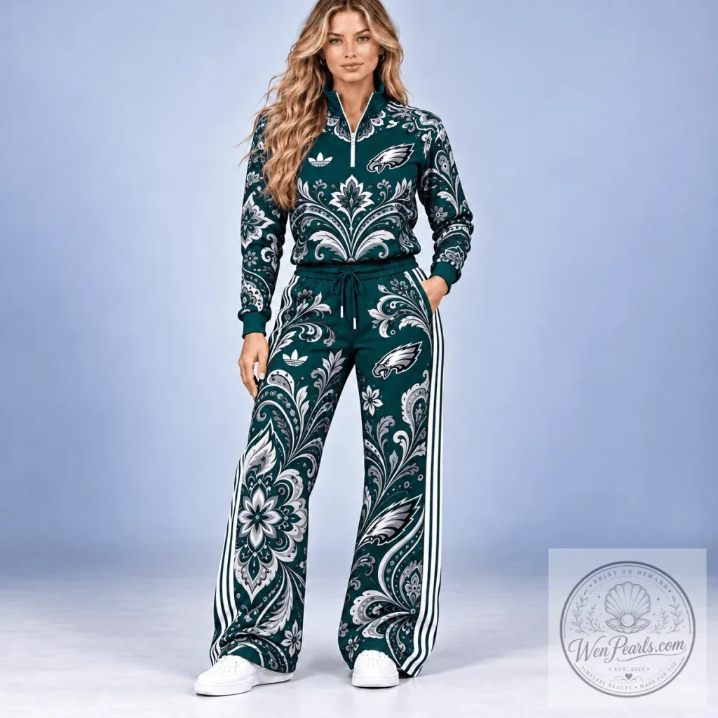 Philadelphia Eagles Ornate Paisley Floral Quarter Zip Hoodie 10 Philadelphia Eagles Ornate Paisley Floral Quarter Zip Hoodie