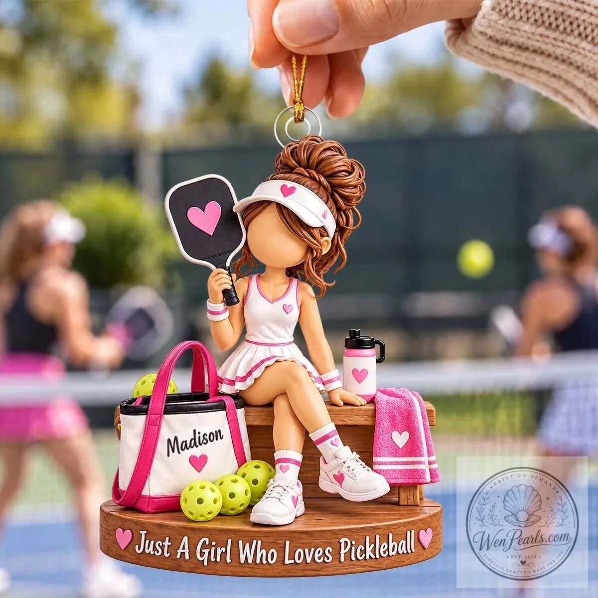 Custom Christmas Ornament for Pickleball Girls
