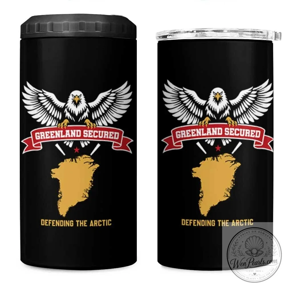 Greenland Secured Defending The Arctic Bald Eagle Graphic Insulated Can Cooler Tumbler 3 Greenland Secured Defending The Arctic Bald Eagle Graphic Insulated Can Cooler Tumbler