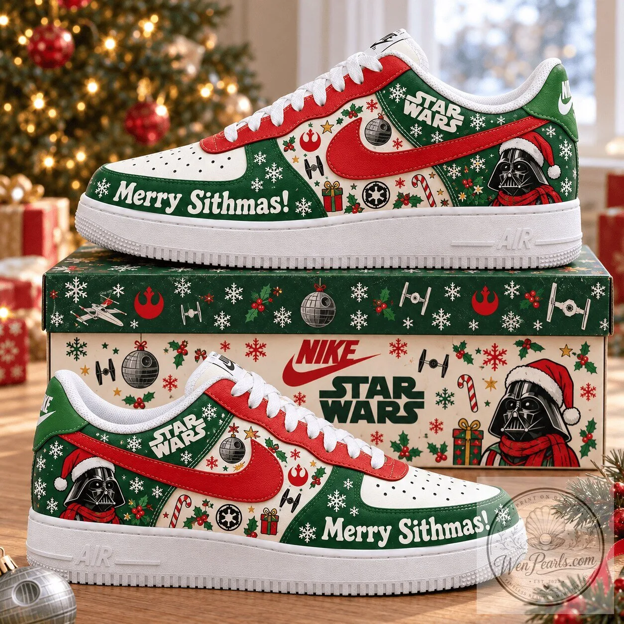 Star Wars Darth Vader Merry Sithmas Christmas Holiday Low-Top Sneakers 2 Star Wars Darth Vader Merry Sithmas Christmas Holiday Low-Top Sneakers