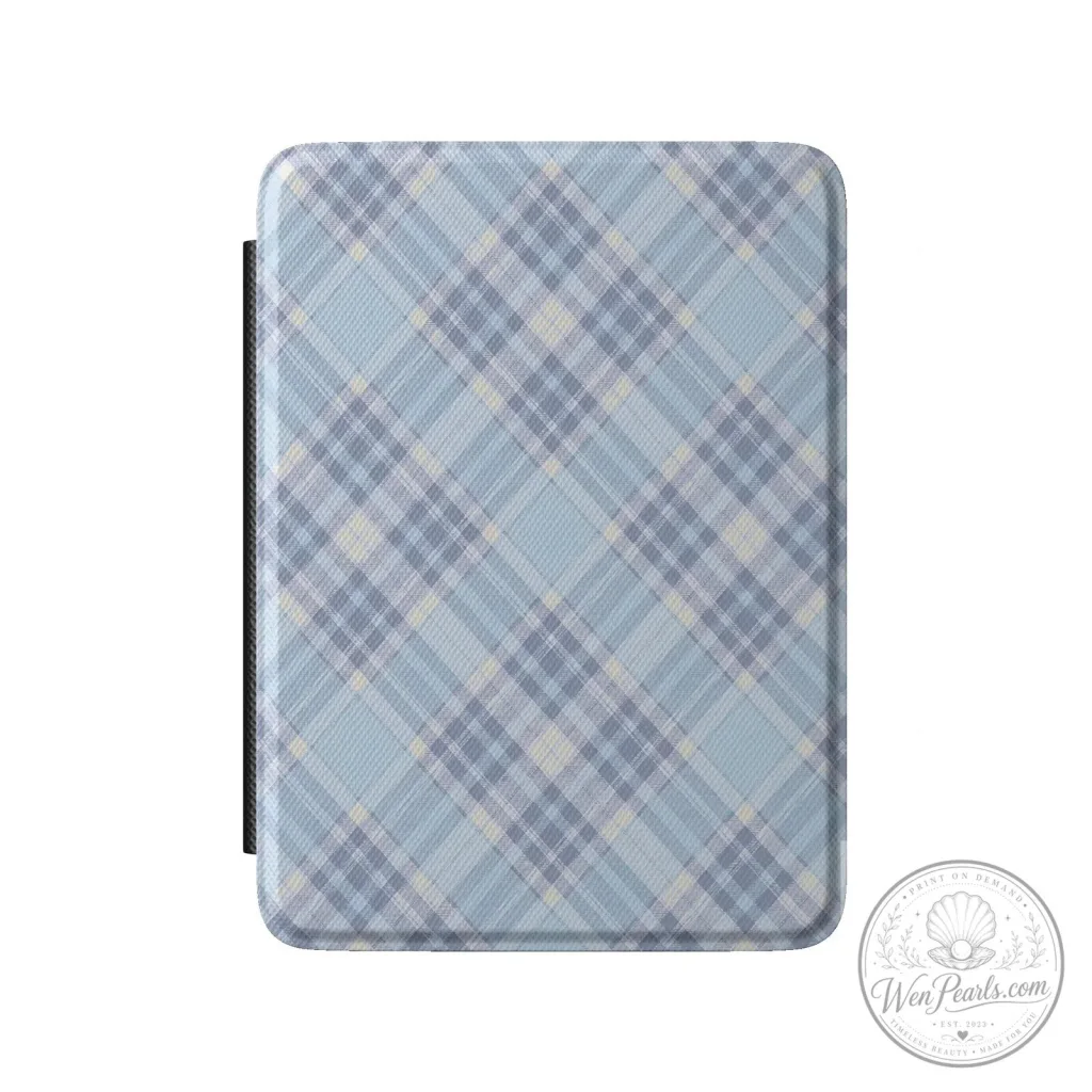 Baby Blue Plaid Pattern Kindle E-Reader Case Baby Blue Plaid Pattern Kindle E-Reader Case