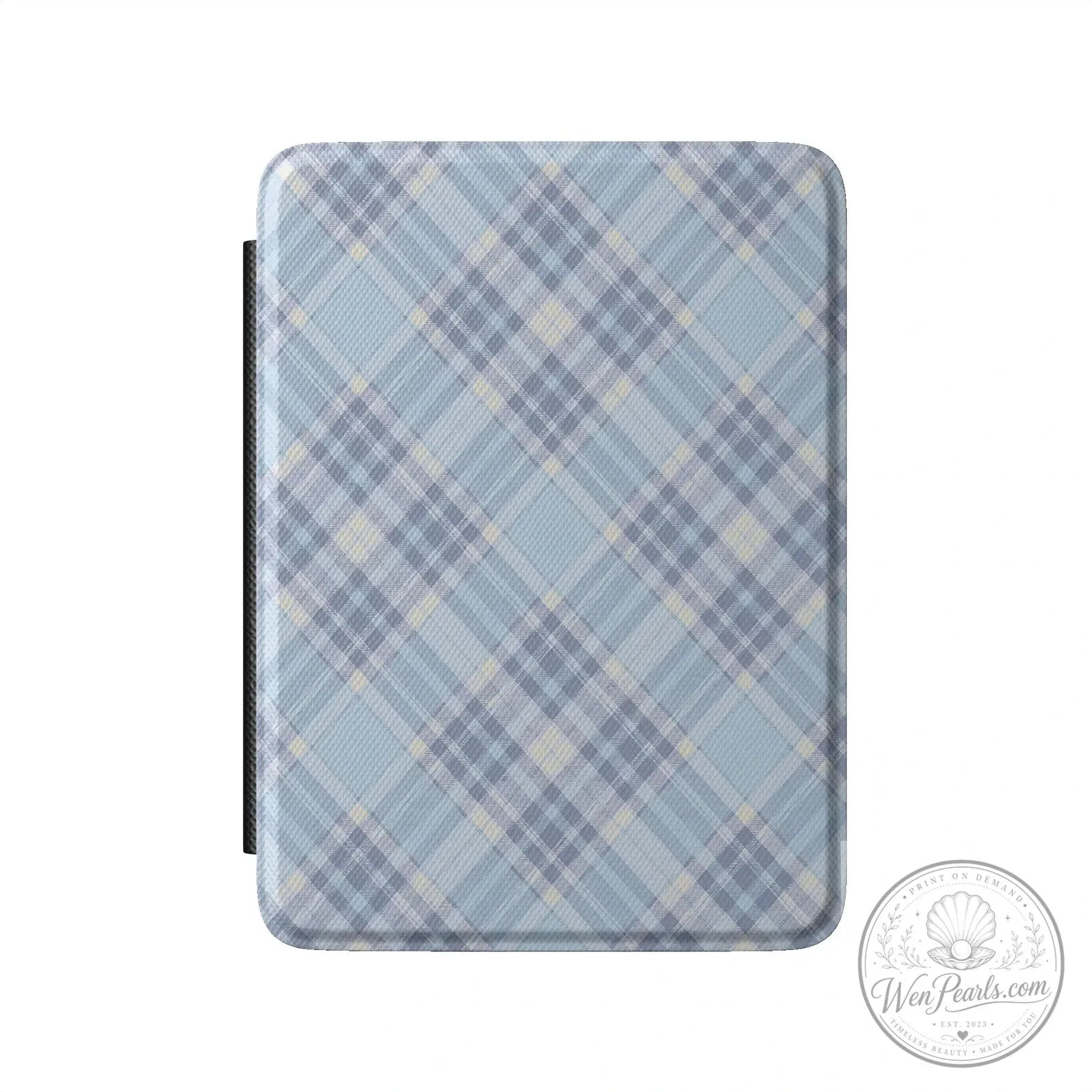 Baby Blue Plaid Pattern Kindle E-Reader Case