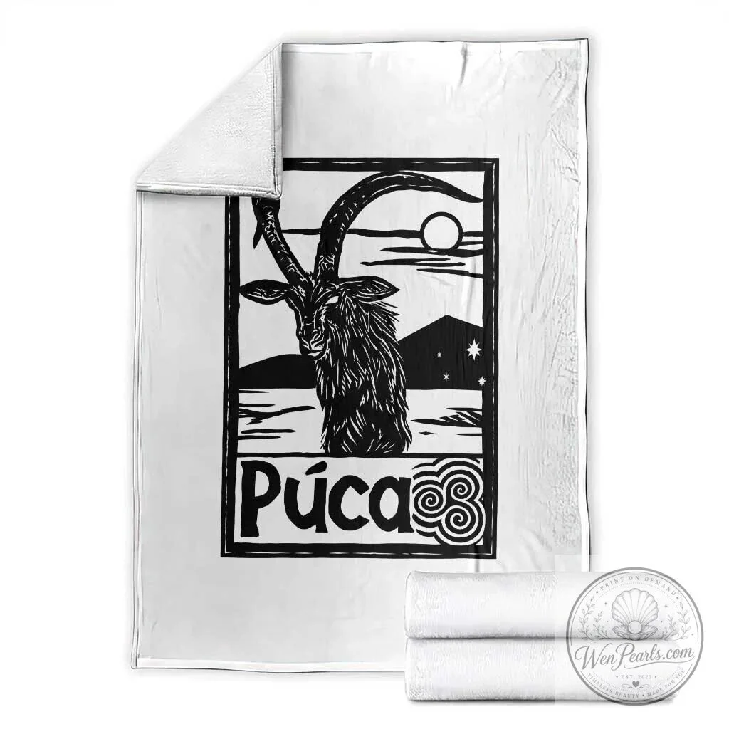 Puca Irish Mythological Creature Celtic Folklore Vintage Graphic Throw Blanket