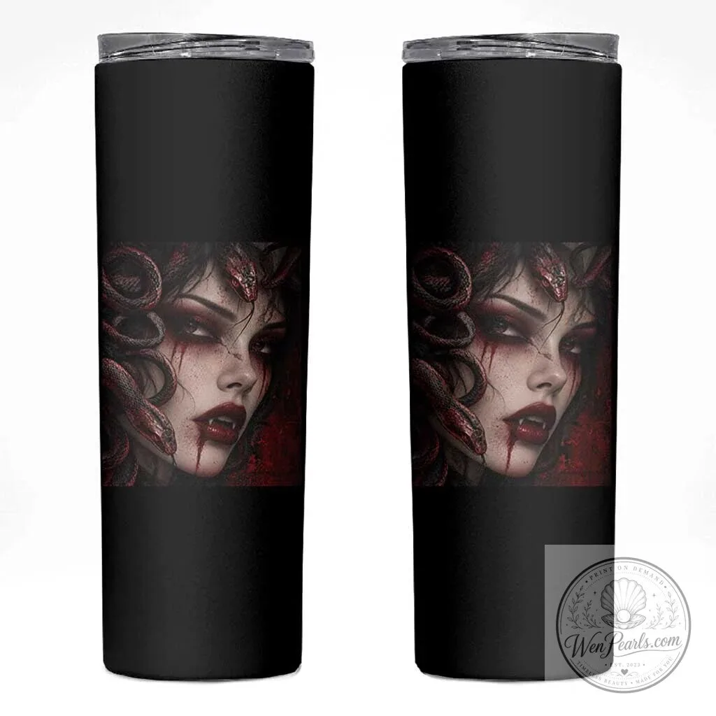Vampire Medusa Greek Mythology Occult Dark Scary Grunge Horror Skinny Tumbler