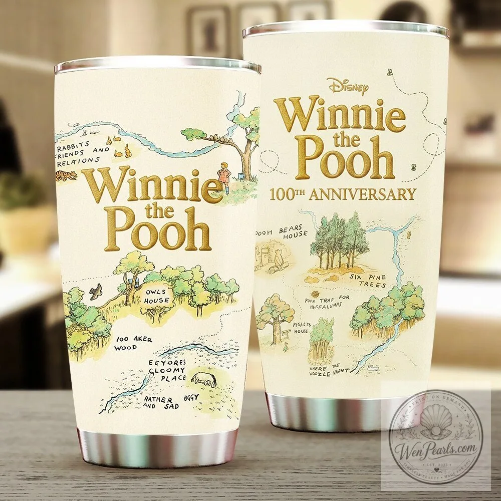 Winnie the Pooh 100th Anniversary Hundred Acre Wood Map Tumbler 4 Winnie the Pooh 100th Anniversary Hundred Acre Wood Map Tumbler