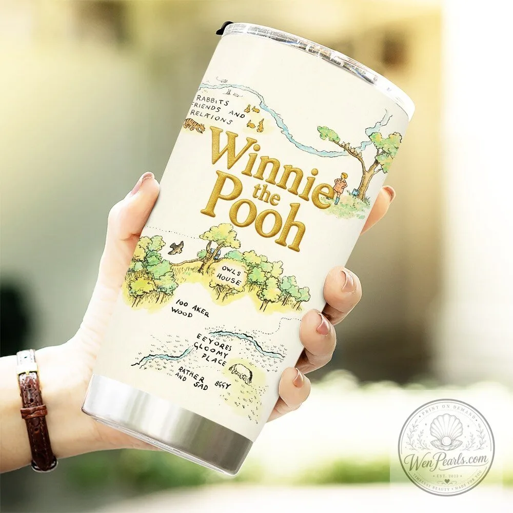 Winnie the Pooh 100th Anniversary Hundred Acre Wood Map Tumbler 10 Winnie the Pooh 100th Anniversary Hundred Acre Wood Map Tumbler