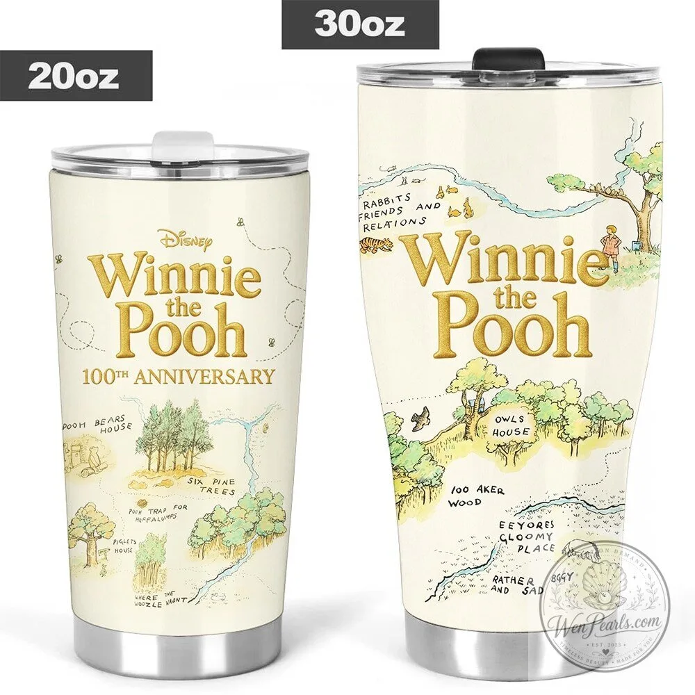 Winnie the Pooh 100th Anniversary Hundred Acre Wood Map Tumbler 11 Winnie the Pooh 100th Anniversary Hundred Acre Wood Map Tumbler