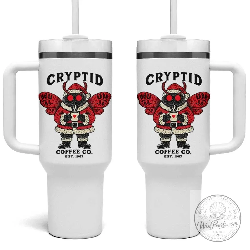 Christmas Cryptid Coffee Company Mothman Santa Tumbler With Handle