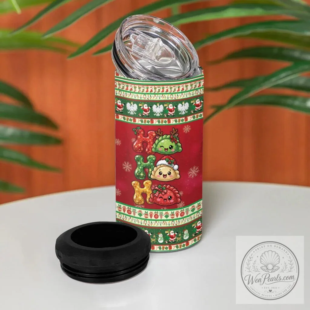 Poland Christmas Ho Ho Ho Squishy Pierogi Holiday Can Cooler Tumbler 14 Poland Christmas Ho Ho Ho Squishy Pierogi Holiday Can Cooler Tumbler