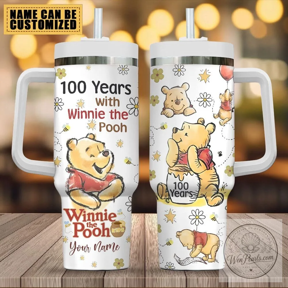 Winnie the Pooh 100 Years Personalized Insulated Stainless Steel Tumbler