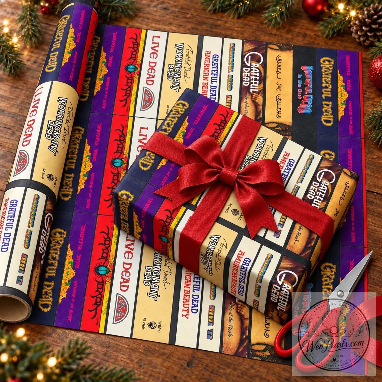 Grateful Dead Cassette Spines Vintage Audio Tape Strip Rock Gift Wrapping Paper 8 Grateful Dead Cassette Spines Vintage Audio Tape Strip Rock Gift Wrapping Paper