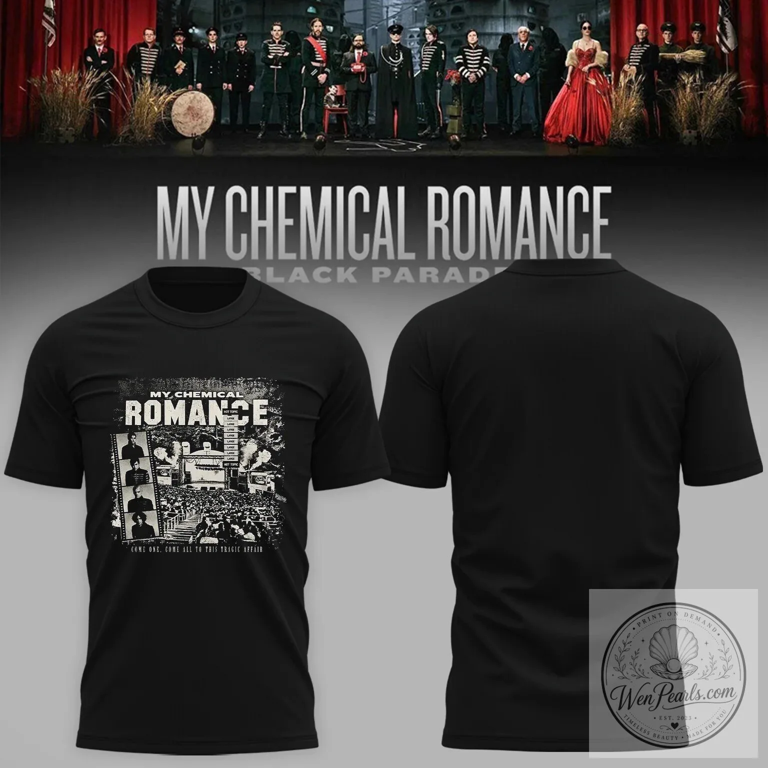 Black Parade Album Cover T-Shirt for My Chemical Romance Los Angeles Concert