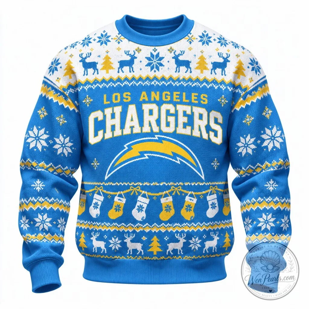 Los Angeles Chargers Ugly Christmas Holiday Crewneck Sweatshirt